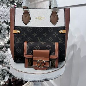 Louis Vuitton Black and Brown Tote Set